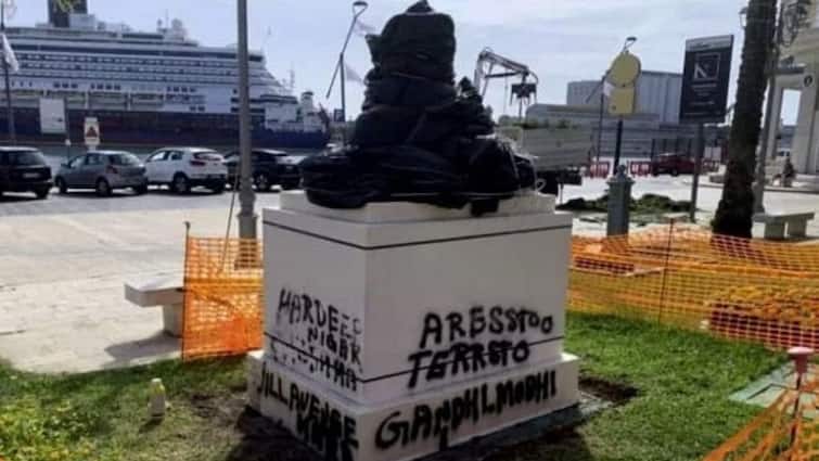 Mahatma Gandhis statue in Italy vandalised by Khalistani extremists PM Modi Italy Visit:  ప్రధాని పర్యటనకు ముందు అలజడి, ఇటలీలో గాంధీ విగ్రహం ధ్వంసం చేసిన ఖలిస్థానీలు