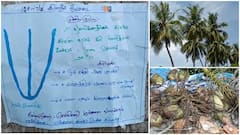 “இது 128வது இளநீர் வேட்டை...விசாரித்தால் மீண்டும் வேட்டை தொடரும் நன்றி..!” - நாமம் போட்டு சென்ற மர்மகும்பல்