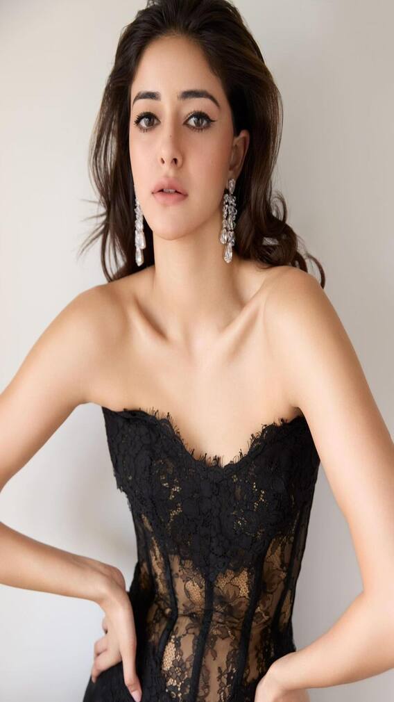 Ananya Panday Looks Feisty In Lace Corset Dress