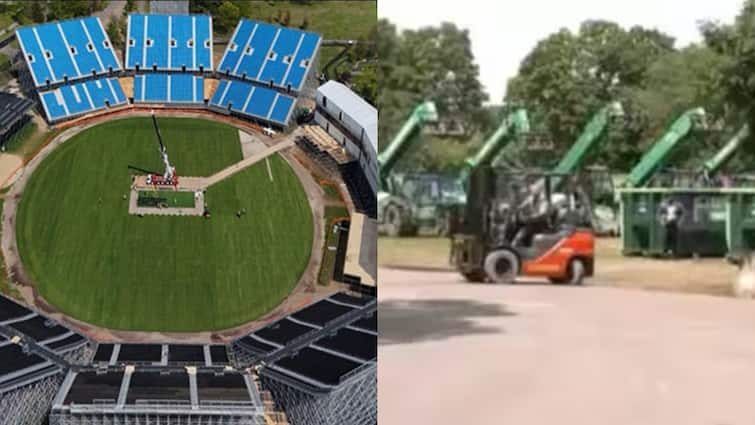 Bulldozers Arrive To Dismantle New York's Nassau County Stadium Which Hosted IND vs PAK T20 World Cup 2024 Fixture- WATCH Watch Video: முடிந்த போட்டிகள்! கரைய தொடங்கிய நாசாவ் கிரிக்கெட் ஸ்டேடியம் -  இடிக்கத் தொடங்கிய புல்டோசர்கள்!