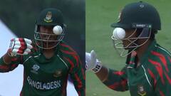 हेल्मेट में फंसी गेंद, ना होती ग्रिल तो फूट जाती तंजीद हसन की आंख; बड़ा हादसा होने से टला