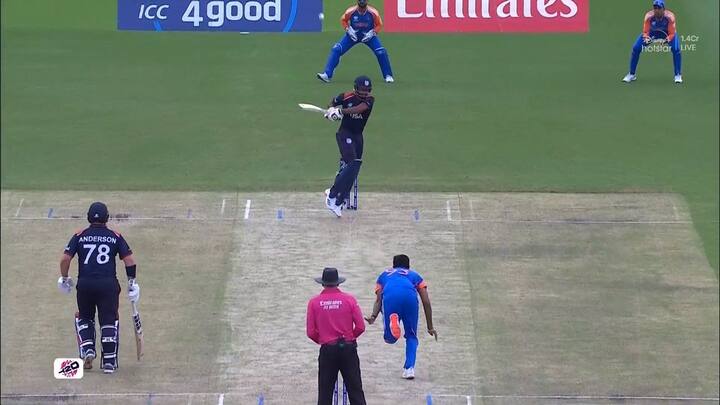 भारत आणि अमेरिकेच्या सामन्यात अर्शदीप सिंग आणि अमेरिकेच्या सौरभ नेत्रावळकरची गोलंदाजी लक्षात राहिली. (Image Credit-ICC)