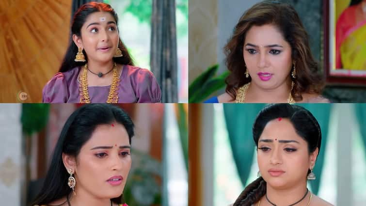 trinayani serial today june 13th episode written update in telugu Trinayani Serial Today June 13th: 'త్రినయని' సీరియల్: గ్లౌజ్ గురించి తిలోత్తమను ప్రశ్నించిన విశాలాక్షి.. నయనికి కనిపించిన ప్రమాదం, ఇంతకీ ఎవరు అది!