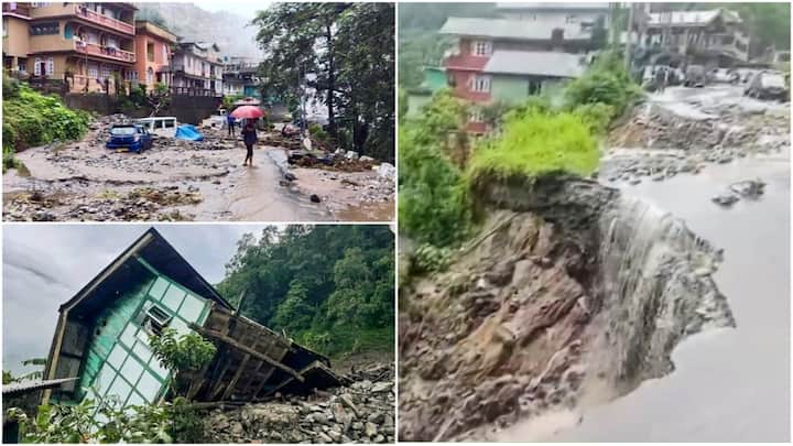 Heavy rains have caused extensive damage in Sikkim, isolating North Sikkim from the rest of the state due to numerous landslides and causing the Teesta River to overflow, with heavy displacement.