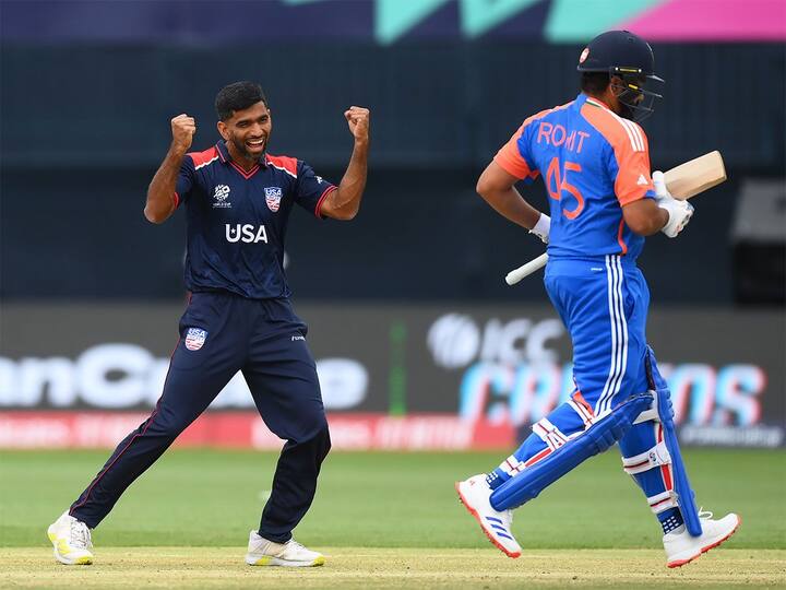 कोण आहे सौरभ नेत्रावलकर?- अमेरिकेचा वेगवान गोलंदाज सौरभ नेत्रावलकर हा भारतीय वंशाचा खेळाडू आहे. (Image Credit-ICC)