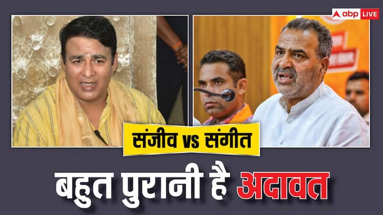 Muzaffarnagar lok sabha seat BJP leader Sanjeev Baliyan and Sangeet Som enmity is old संजीव बालियान और संगीत सोम के बीच की अदावत है पुरानी! पहले भी लग चुका है झटका