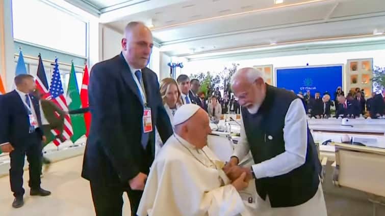 PM Modi Meets Pope Francis On Sidelines Of G7 Apulia Summit Invites Him To India PM Modi Embraces Pope Francis At G7 Summit, Invites Him To Visit India: ‘I Admire His Commitment To Serve People’