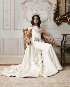 Radhika Merchant Wears Satin Gown And Dress Printed With Anant Ambani's Love Letter At Cruise Festivities - See Pics