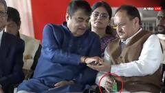 मंच पर जेपी नड्डा ने नितिन गडकरी को जो खिलाया, उसका खुल गया राज, वीडियो वायरल