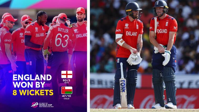 England vs Oman Highlights T20 World Cup 2024 England crush Oman by 8 wickets to keep Super 8 hopes alive T20 World Cup 2024 : ఛాంపియన్‌లా ఆడిన ఇంగ్లండ్‌, 19 బంతుల్లోనే లక్ష్యం ఛేదన
