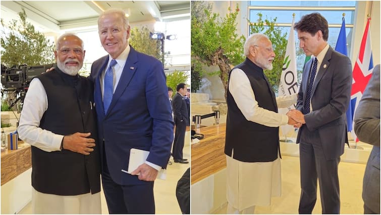 G7 Summit: PM Modi Shares A Hug With US President Joe Biden, Shakes Palms With Canada’s Trudeau