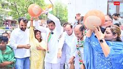 मटका फोड़ प्रदर्शन से लेकर डिब्बों की कतारों तक... तस्वीरों में देखें दिल्ली में कैसे गहराया जल संकट