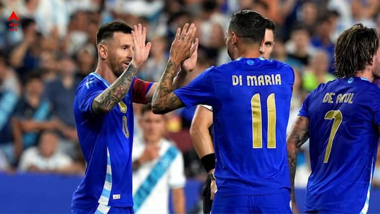 Lionel Messi scores twice Argentina beat Guatemala last match before Copa America 2024 Argentina Football Team: জোড়া গোল মেসির, কোপা আমেরিকা শুরুর আগে গুয়েতামালাকে উড়িয়ে প্রস্তুতি সারল আর্জেন্তিনা