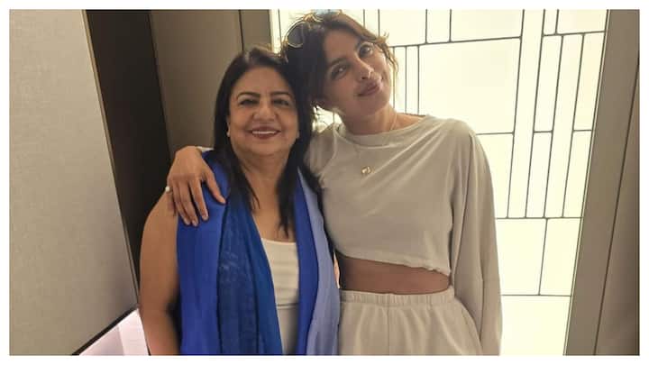 Priyanka Chopra, who is currently in Australia shooting for her upcoming film 'The Bluff', celebrated her mother Madhu Chopra's birthday.