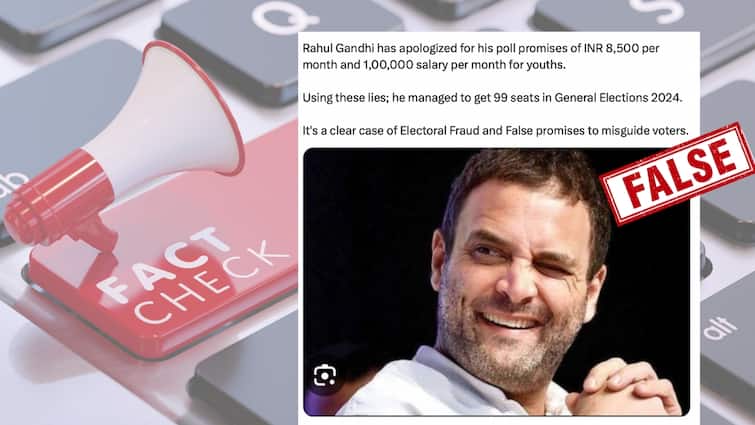 Fact Check Rahul Gandhi Did Not Apologise For Pre-Poll Promises Posts Shared With Fake Claim Fact Check: Rahul Gandhi Did Not Apologise For Pre-Poll Promises; Posts Shared With False Claim