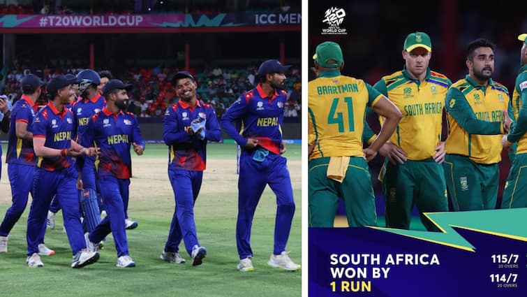 South Africa vs Nepal T20 World Cup 2024 NEP Fall One Run Short Of Historic Win In Unbelievable Finish SA vs Nep, T20 World Cup 2024: చరిత్రకు ఒక్క పరుగు దూరంలో, దక్షిణాఫ్రికాను వణికించిన నేపాల్‌