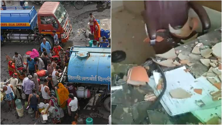 Delhi Water Crisis Today Update Atishi Delhi Jal Board office vandalised AAP BJP Trade Blame Bansuri Swaraj Delhi Water Crisis: DJB Office Vandalised, People Queue Up For Water As AAP And BJP Trade Blame — Updates