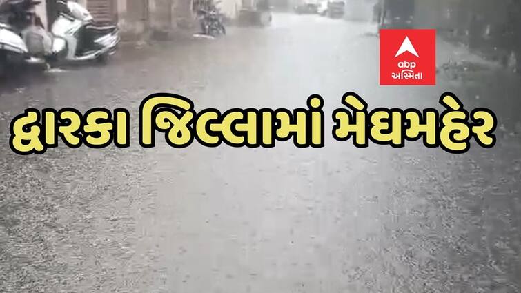 Gujarat monsoon Dwarka Bhanvad received 2.5 inches of rain and Khambhaliya received 3 inches of rain fresh water came into the rivers Dwarka Rain: દ્વારકાના ભાણવડમાં 2.5 ઇંચ તો ખંભાળિયામાં 3 ઇંચ વરસાદ ખાબક્યો, જળાશયોમાં આવ્યા નવા નીર