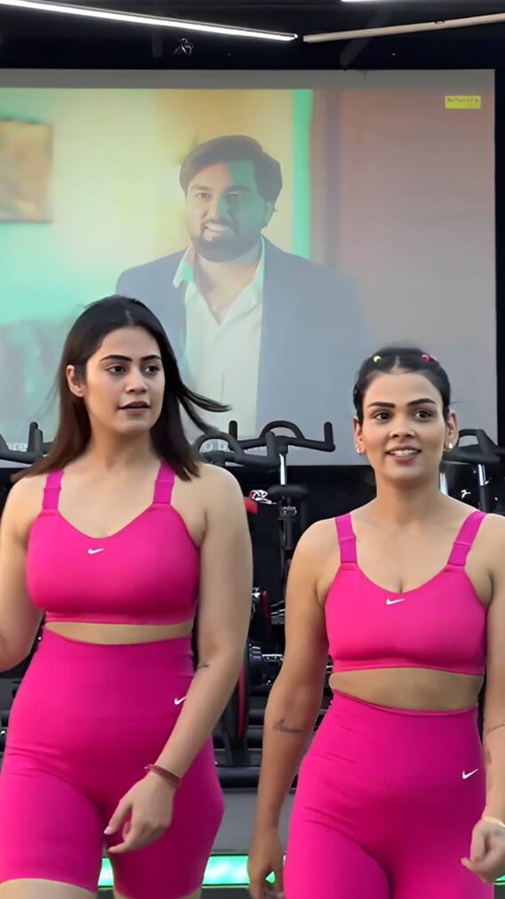युट्यूबर देतोय दोन्ही बायकांना एकत्र जिम ट्रेनिंग!
