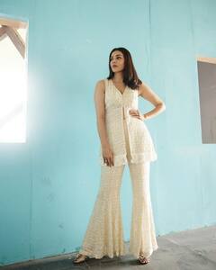 Kajal Aggarwal Photo: ઓફ વ્હાઈટ શરારામાં કાજલ અગ્રવાલ સ્ટનિંગ લુક વાયરલ