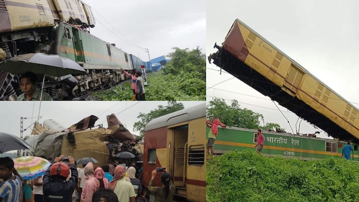 Kanchanjunga Train Accident Pics:  டார்ஜலிங் மாவட்டம், பனிஷ்மாவா என்ற இடத்தில் சியால்டா செல்லும் கஞ்சன் ஜங்கா ரயில் மீது சரக்கு ரயில் மோதியது.