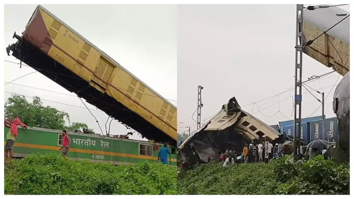 West Bengal Kanchanjunga Express Accident Photos: पश्चिम बंगाल के दार्जिलिंग जिले में एक मालगाड़ी ने कंचनजंगा एक्सप्रेस ट्रेन को टक्कर मार दी है. इस घटना के बाद मौके पर राहत एवं बचाव का कार्य जारी है.