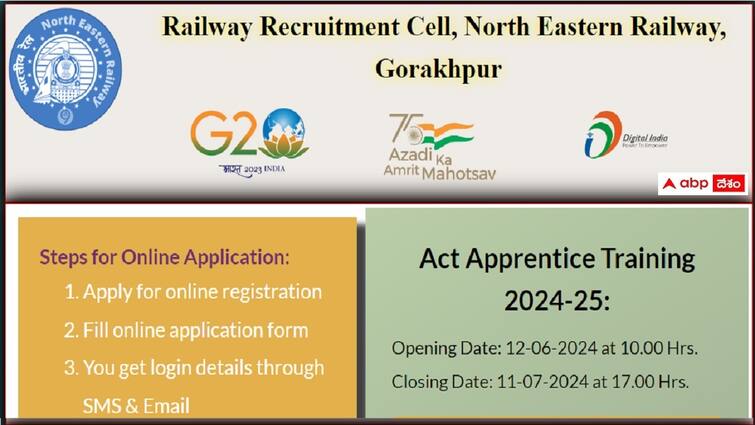 RRC NER Gorakhpur Apprentice Recruitment 2024 notification released check details here Railway Apprentice: నార్త్ ఈస్ట్రన్‌ రైల్వేలో 1104 యాక్ట్ అప్రెంటిస్ పోస్టులు, వీరు అర్హులు