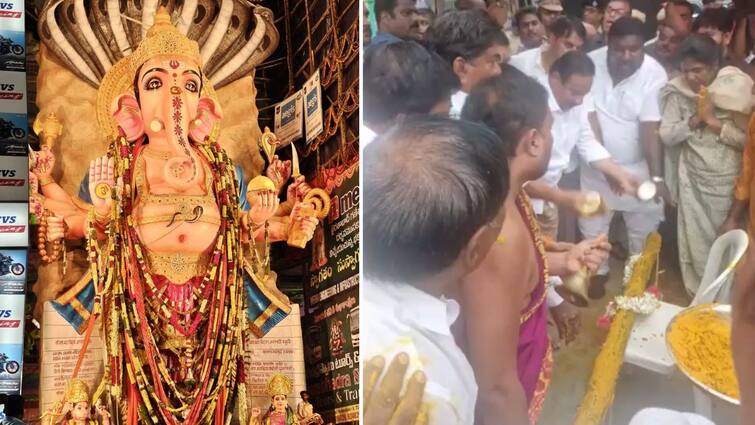 Khairatabad Ganesh Height revealed aftr Karra pooja MLA Danam Nagender participates Khairatabad Ganesh: ఈసారి మరింత ఎత్తుతో ఖైరతాబాద్ గణేష్, ఎంతో చెప్పిన ఎమ్మెల్యే దానం