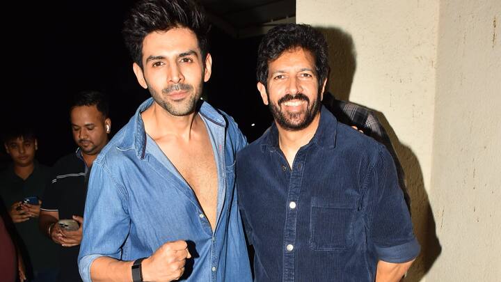 On Monday night, Kartik Aaryan and filmmaker Kabir Khan were captured outside PVR. Check out the pictures.