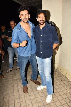Chandu Champion Team Kartik Aaryan And Kabir Khan Pose Together, Pics