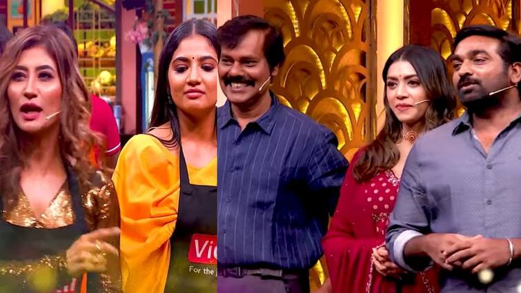 Vijay Sethupathi favorite chicken 65 recipe tip in cooku with comali season 5 Watch Video: விஜய் சேதுபதியின் ஃபேவரட் சிக்கன் ரெசிபி... குக்கு வித் கோமாளி செட்டில் மேஜிக் ஏற்படுத்திய மகாராஜா டீம்...