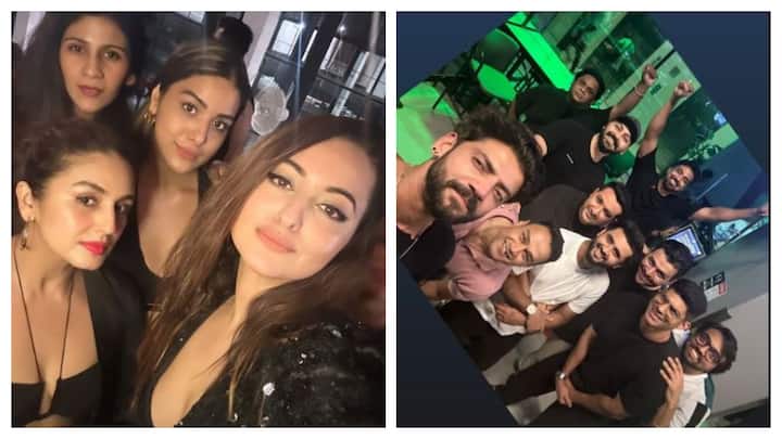 Sonakshi Sinha and Zaheer Iqbal, who will tie the knot on June 23, celebrated with their friends in their bachelorette and bachelor parties.
