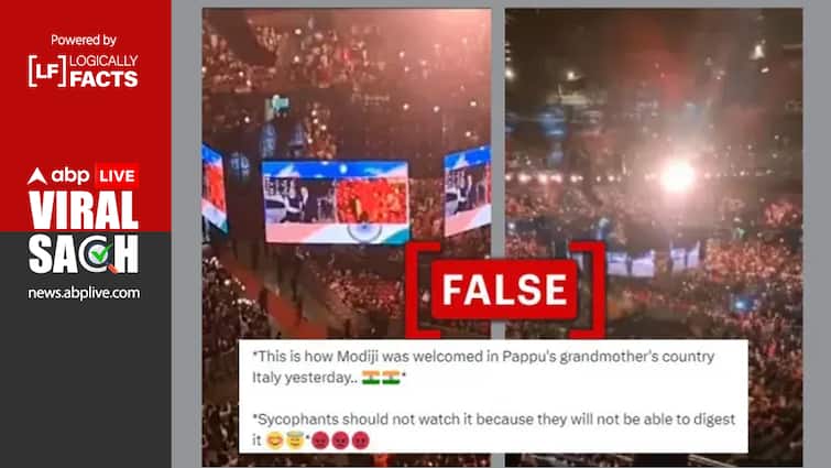 Fact Check PM Narendra Modi 2023 Australia Visit Video Passed Off As Grand Welcome For Him In Italy G7 Summit Fact Check: Video Of PM Modi's 2023 Australia Visit Passed Off As His 'Grand Welcome’ In Italy