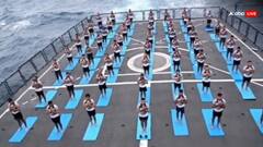International Yoga Day; समंदर के बीच, आईएनएस तरकस पर योगा डे बना खास, तस्वीरें खुश कर देने वालीं