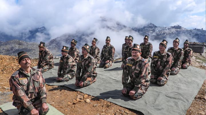 The Indian Army also participated in te International Yoga Day celebration and performed Yoga Asanas from their various base camps.