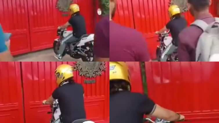 MS Dhoni on his bike in Ranchi video goes viral on social media here know latest sports news Watch: रांची में बाइक की सवारी करते नजर आए MS Dhoni, खूब वायरल हो रहा है वीडियो