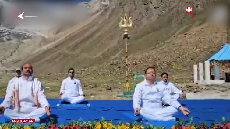 Worldwide Yoga Day: Uttarakhand Chief Minister Pushkar Singh Dhami performs Yoga asanas