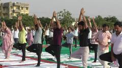 भरतपुर पुलिस परेड ग्राउंड में योग दिवस कार्यक्रम आयोजित, आला अधिकारी भी रहे शामिल