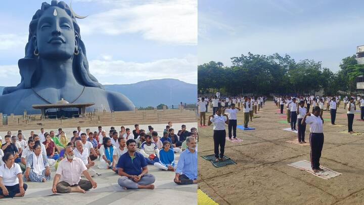 International Yoga Day 2024: தமிழ்நாட்டின் பல்வேறு பகுதிகளில் நடைபெற்ற சர்வதேச யோகா தின கொண்டாட்டத்தின் புகைப்பட தொகுப்பு இது.