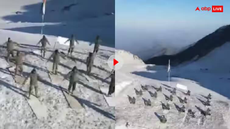 indian-army-performed-yoga-in-the-high-pir-panjal-ranges-in-zero-degree-temperature Viral Video: ભારતીય સેનાના જવાનોએ ઝીરો ડિગ્રી તાપમાનમાં કર્યા યોગ, વીડિયો જોઈ છાતી ગજગજ ફુલી જશે