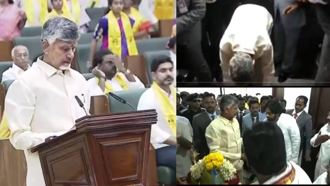 Chandrababu Naidu: சொல்லி அடித்த சந்திரபாபு நாயுடு - 31 மாதங்களுக்குப் பிறகு சட்டமன்றத்தில் மாஸ் என்ட்ரீ - சபதம் ஓவர் Chandrababu Naidu bows before entering the andhra assembly On 2021 he made a statement that will come back to Assembly only as CM Chandrababu Naidu: சொல்லி அடித்த சந்திரபாபு நாயுடு - 31 மாதங்களுக்குப் பிறகு சட்டமன்றத்தில் மாஸ் என்ட்ரீ - சபதம் ஓவர்