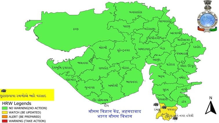 Gujarat Monsoon Yellow and orange alert for rain in the state light to moderate rain forecast in Ahmedabad Gujarat Monsoon: રાજ્યમાં વરસાદનું યલો અને ઓરેન્જ એલર્ટ, અમદાવાદમાં હળવાથી મધ્યમ વરસાદની આગાહી