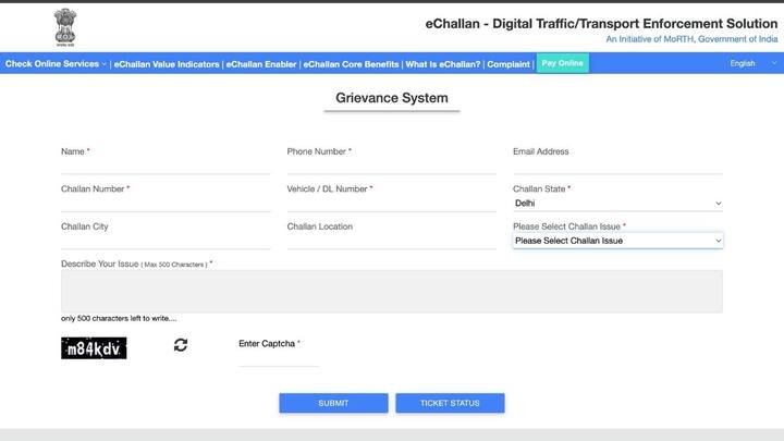 इसके अलावा आप सड़क परिवहन और राजमार्ग मंत्रालय के ऑफिसियल ट्रैफिक साइट echallan.parivahan.gov.in/gsticket/ पर जाकर भी अपनी शिकायत दर्ज करवा सकते हैं.