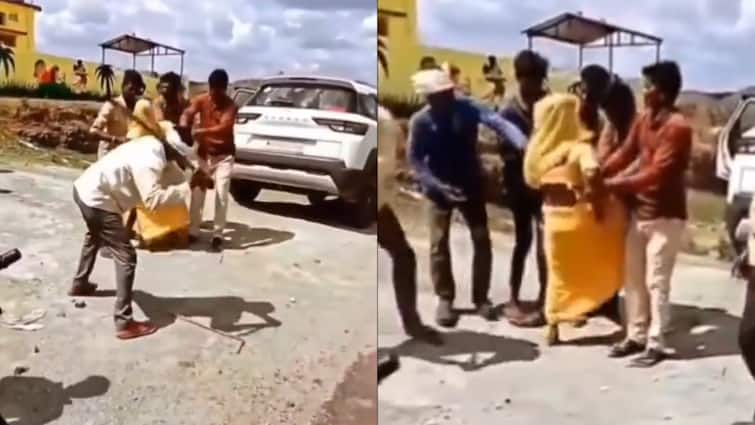 MP News Woman Beaten With Stick Onlookers Shoot Video MP Woman Beaten With Stick In Broad Daylight, Onlookers Shoot Video, 7 Held