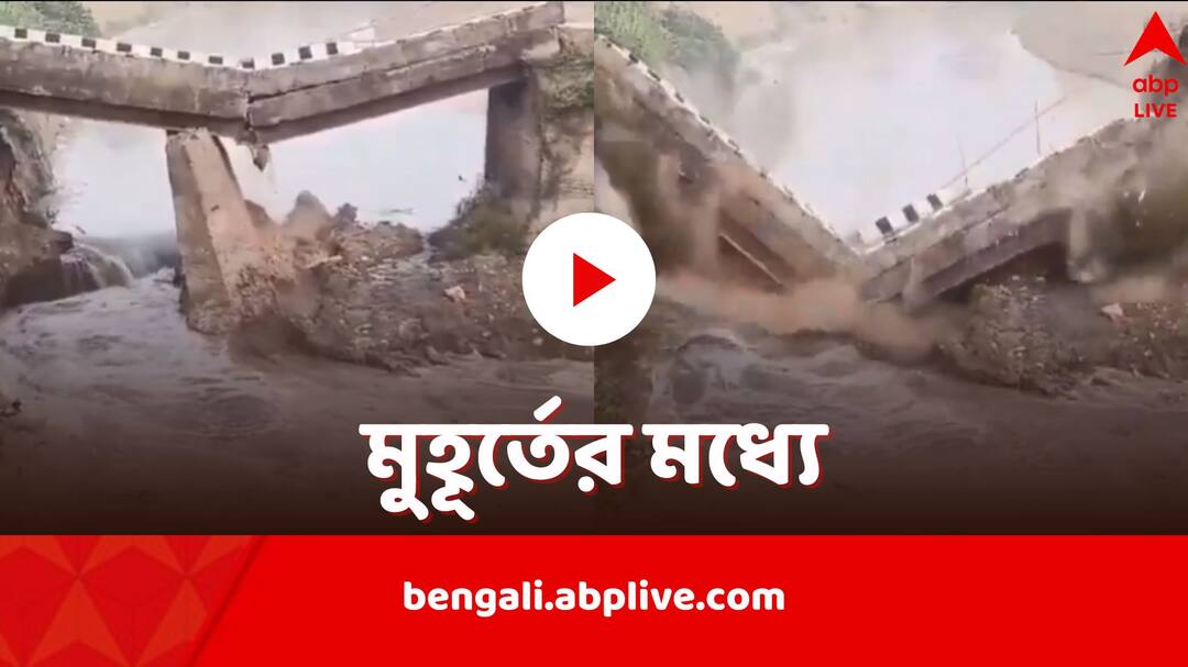 Bihar Siwan Bridge Collapse video viral on social media Siwan Bridge Collapse: মাঝ বরাবর ঝুলছিল,মুহূর্তের মধ্যে থাম-সহ তলিয়ে গেল জলে, বিহারে ফের ভেঙে পড়ল সেতু