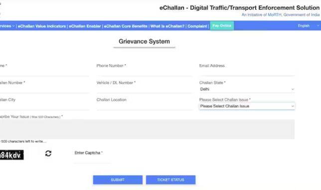 ਇਸ ਤੋਂ ਇਲਾਵਾ, ਤੁਸੀਂ ਸੜਕ ਆਵਾਜਾਈ ਅਤੇ ਰਾਜਮਾਰਗ ਮੰਤਰਾਲੇ ਦੀ ਅਧਿਕਾਰਤ ਟ੍ਰੈਫਿਕ ਸਾਈਟ echallan.parivahan.gov.in/gsticket/ 'ਤੇ ਜਾ ਕੇ ਵੀ ਆਪਣੀ ਸ਼ਿਕਾਇਤ ਦਰਜ ਕਰਵਾ ਸਕਦੇ ਹੋ।