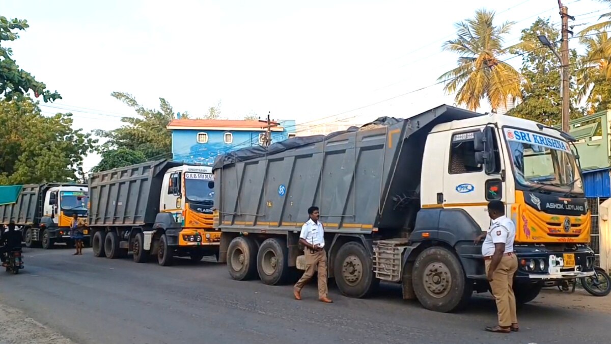 எச்சரிக்கையை துளியும் மதிக்காத லாரி ஓட்டுனர்கள் - காவலர்கள் எடுத்த அதிரடி நடவடிக்கை