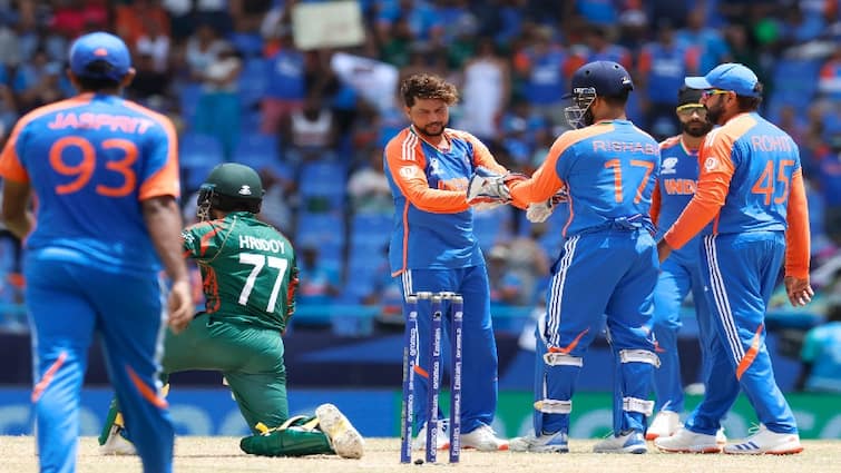 ICC Mens T20 World Cup 2024  India vs Bangladesh Super 8 India won by 50 runs match highlights IND vs BAN Highlights: ભારતે બાંગ્લાદેશને 50 રનથી હરાવ્યું, કુલદીપ યાદવની 19 રનમાં 3 વિકેટ