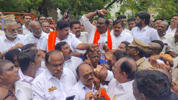 BJP members protest in Salem over Kallakurichi illicit liquor issue - TNN BJP Protest: கள்ளக்குறிச்சி கள்ளச்சாராயம் விவகாரம் - சேலத்தில் பாஜகவினர் 500க்கும் மேற்பட்டோர் போராட்டம்