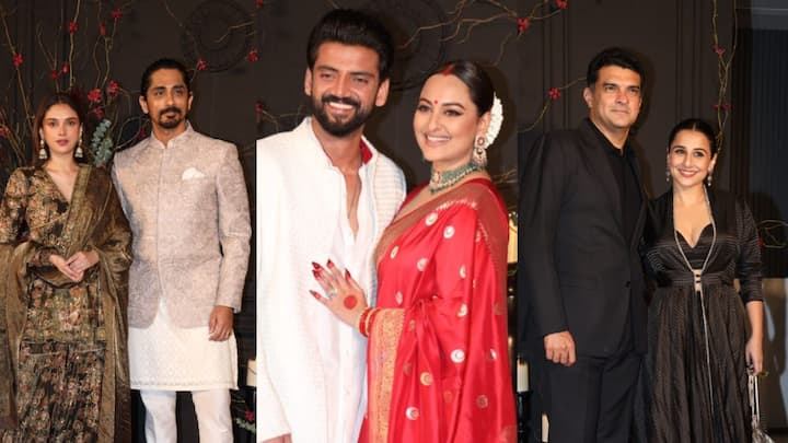 Sonakshi-Zaheer Wedding: বলিউডের তারকা যুগলের বিয়ে বলে কথা। সোনাক্ষী-জাহিরের রিসেপশনে চাঁদের হাট।